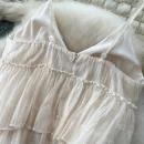 LW0600 Holiday Wind Niche Dress Women 2025 Spring Dress High-Waisted Cake Halter Fairy Backless Dress for the Beach