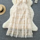 LW0600 Holiday Wind Niche Dress Women 2025 Spring Dress High-Waisted Cake Halter Fairy Backless Dress for the Beach